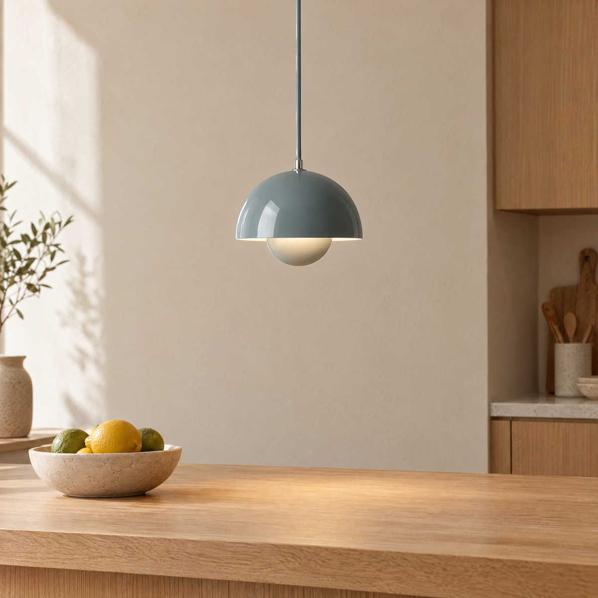 Flowerpot Mini Pendant Light in Stone Blue