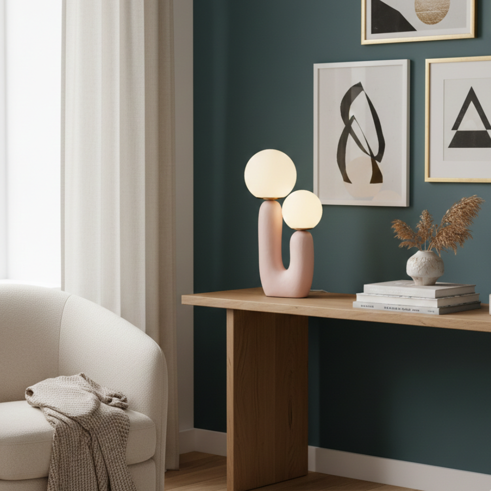 Modern Glass Shade Table Lamp - view 02