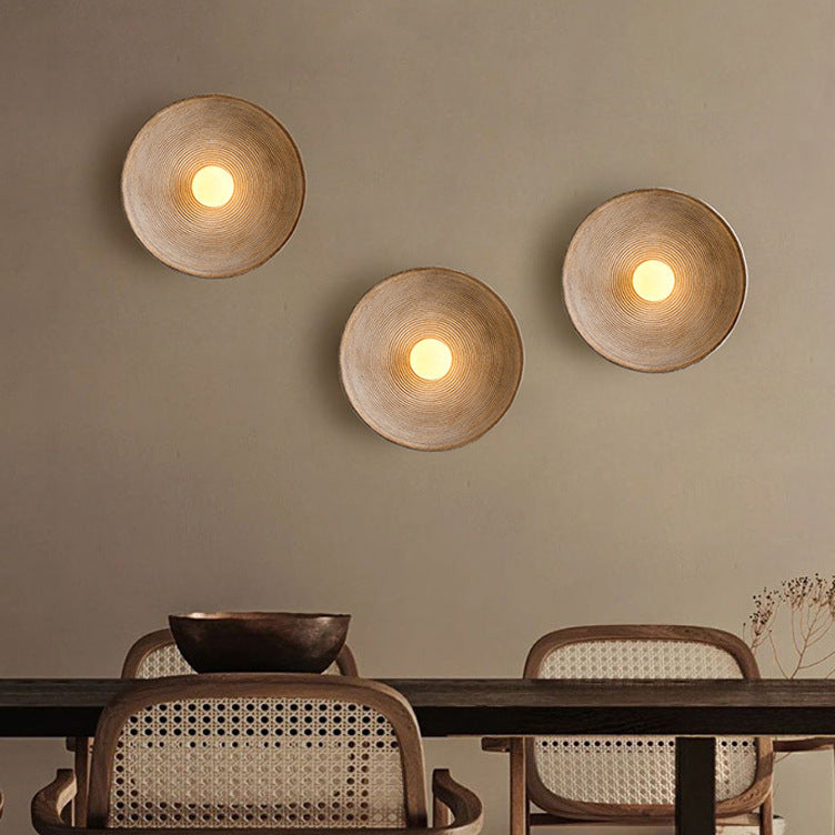 Japanese Wood Finish Wall Light - view 01