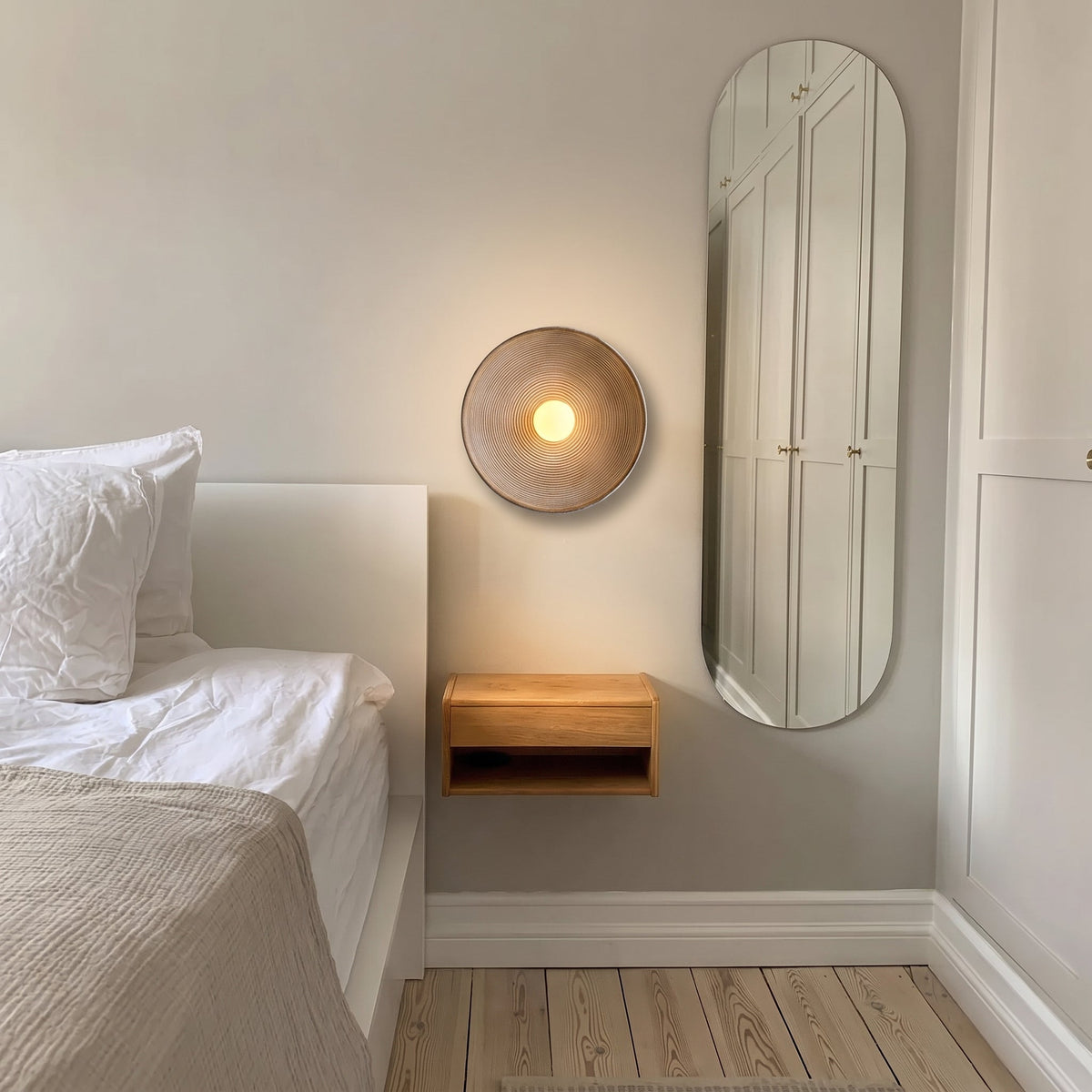 Japanese Wood Finish Wall Light - view 04