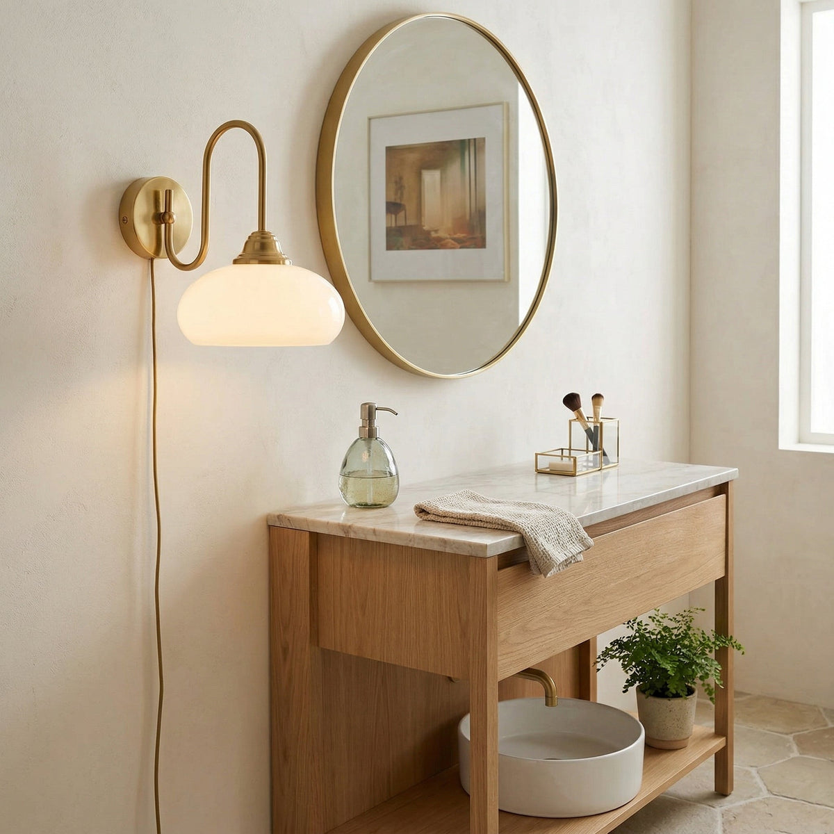 Kelda Glass Plug-In Wall Lamp - view 06