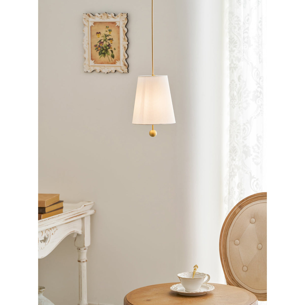 Linet Linen Shade Pendant Light - view 16