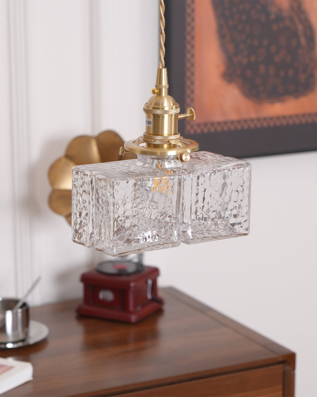 Mirra Hammered Glass Pendant Light - view 01