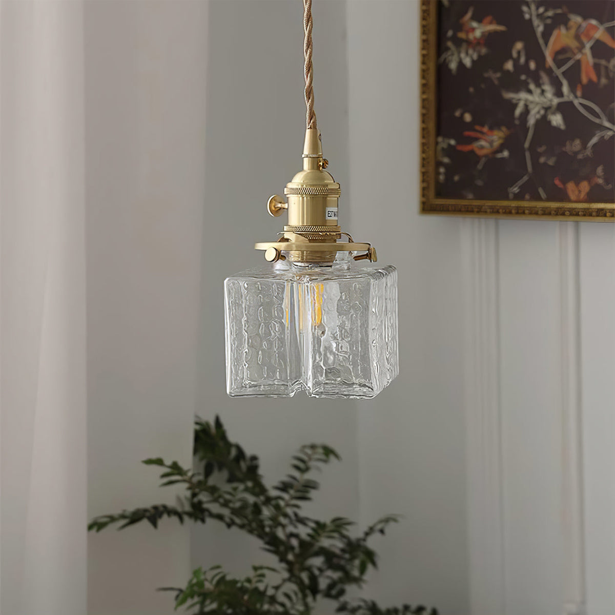 Mirra Hammered Glass Pendant Light - view 02