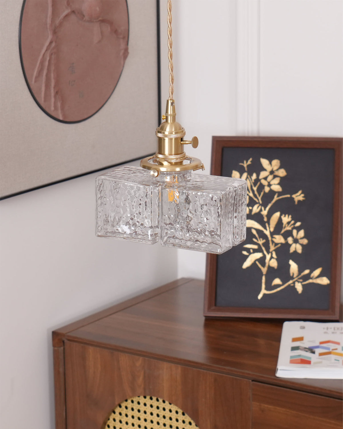 Mirra Hammered Glass Pendant Light - view 04
