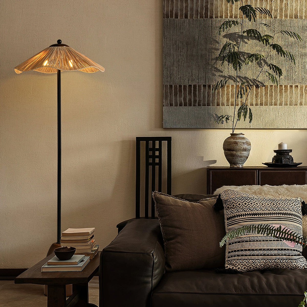 Raffa Raffia Shade Floor Lamp - view 08