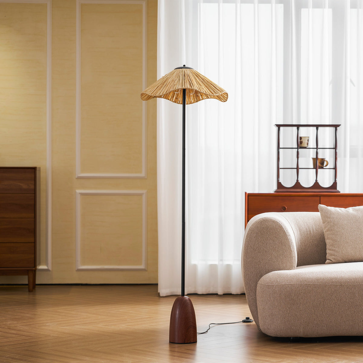 Raffa Raffia Shade Floor Lamp - view 09