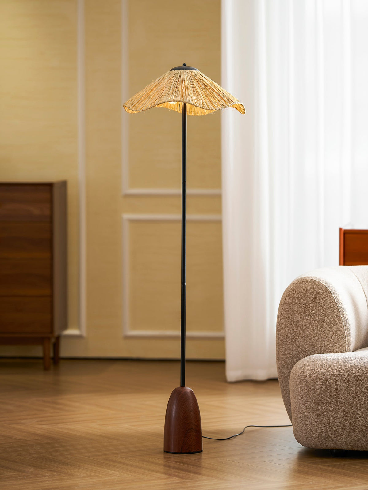 Raffa Raffia Shade Floor Lamp - view 10