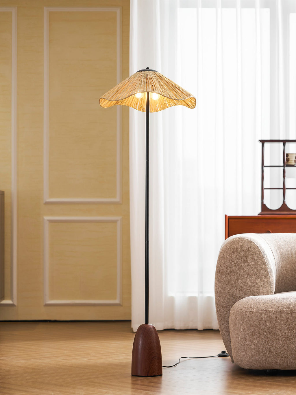 Raffa Raffia Shade Floor Lamp - view 12