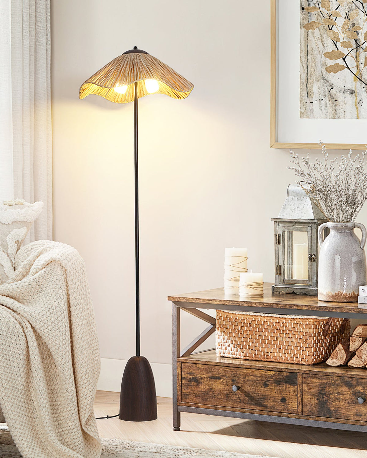 Raffa Raffia Shade Floor Lamp - view 15