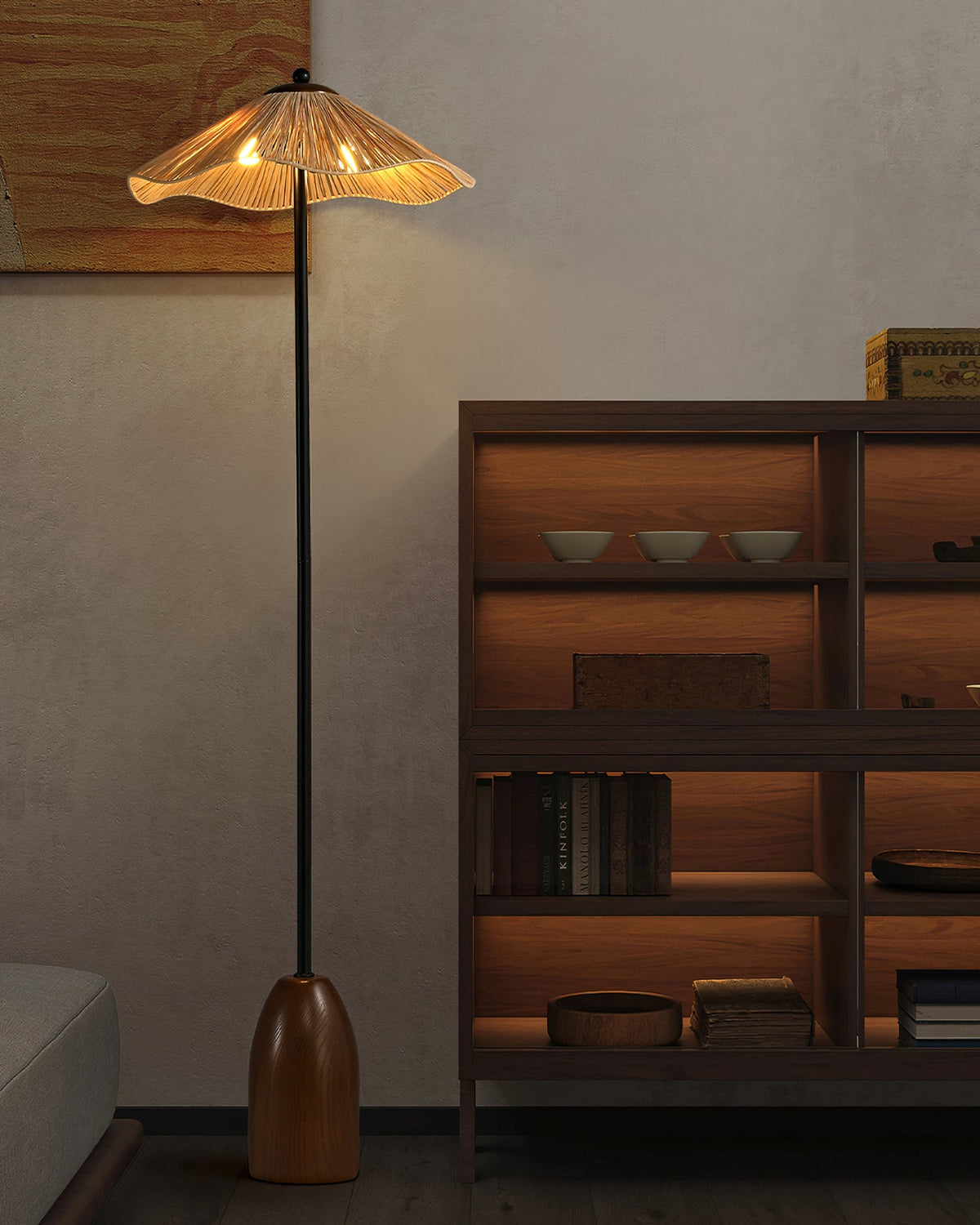 Raffa Raffia Shade Floor Lamp - view 17