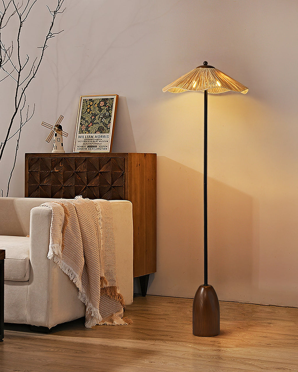 Raffa Raffia Shade Floor Lamp - view 18