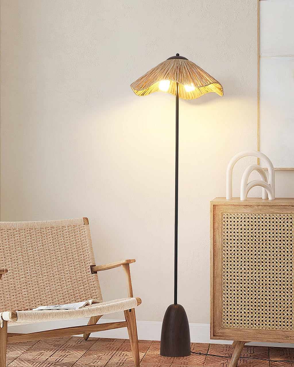 Raffa Raffia Shade Floor Lamp - view 23