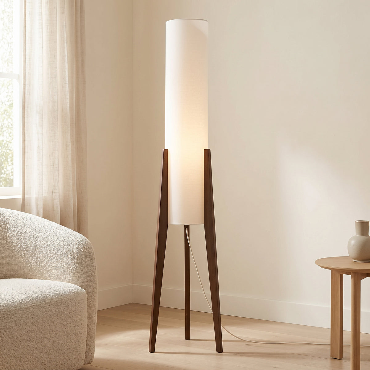 Solid Walnut Floor Lamp - view 01