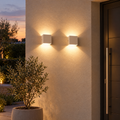 Square Adjustable Outdoor Wall Lamp in White
