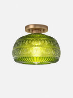 Vintage Pressed Glass Ceiling Light - view 04