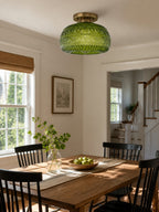 Vintage Pressed Glass Ceiling Light - view 06
