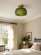 Vintage Pressed Glass Ceiling Light - view 07
