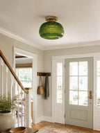 Vintage Pressed Glass Ceiling Light - view 08
