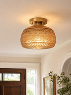 Vintage Pressed Glass Ceiling Light - view 10