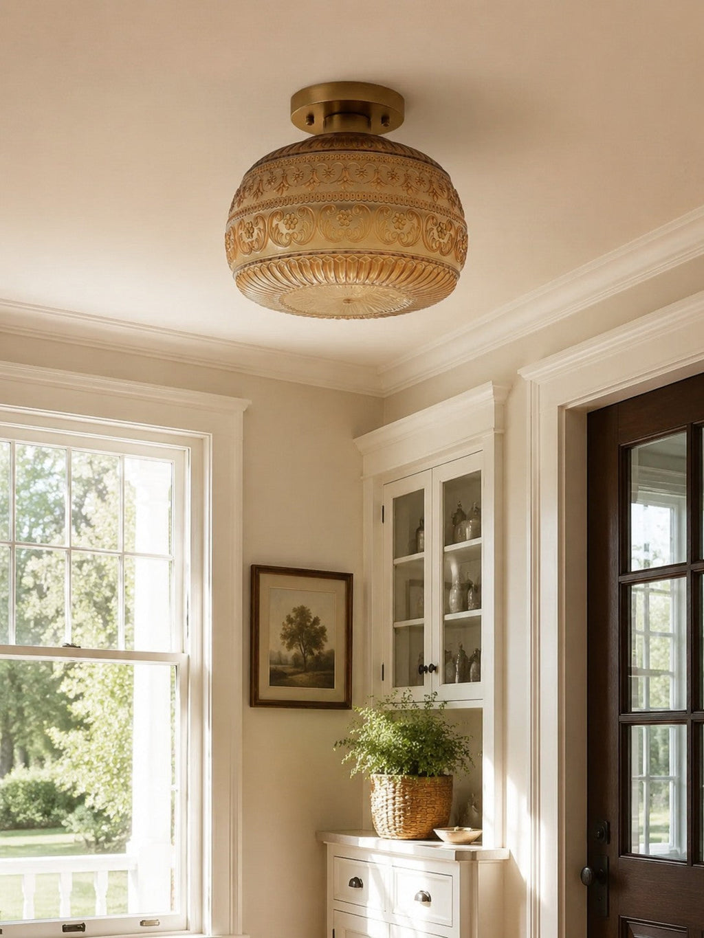 Vintage Pressed Glass Ceiling Light - view 12