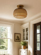 Vintage Pressed Glass Ceiling Light - view 12