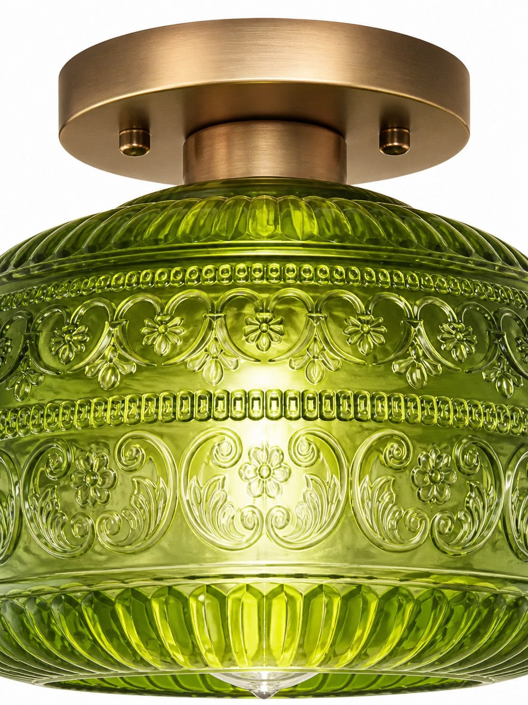 Vintage Pressed Glass Ceiling Light - view 22