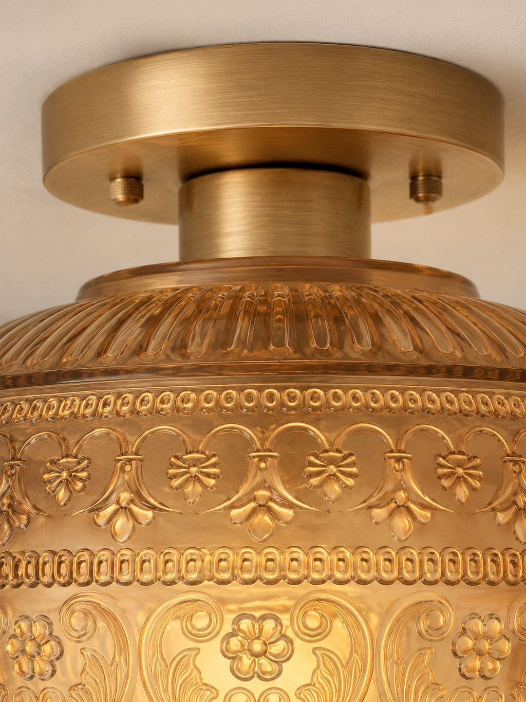 Vintage Pressed Glass Ceiling Light - view 24