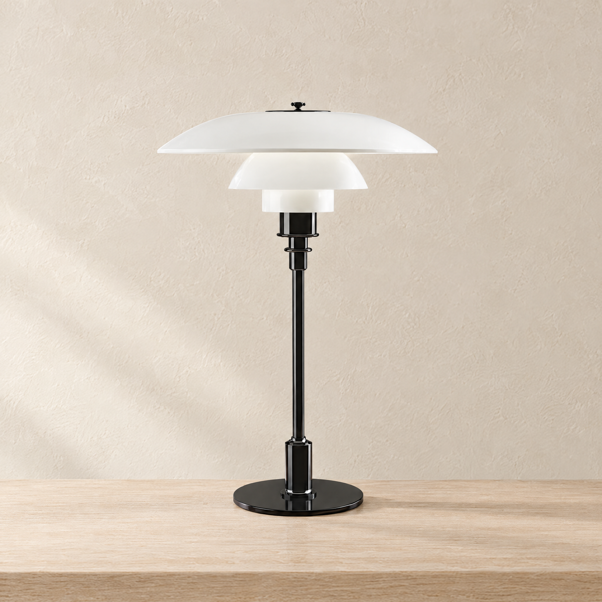Multi-Layer Glass Umbrella Table Lamp Black - Hero