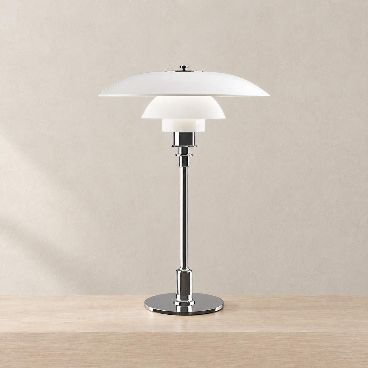 Multi-Layer Glass Umbrella Table Lamp Chrome - Hero