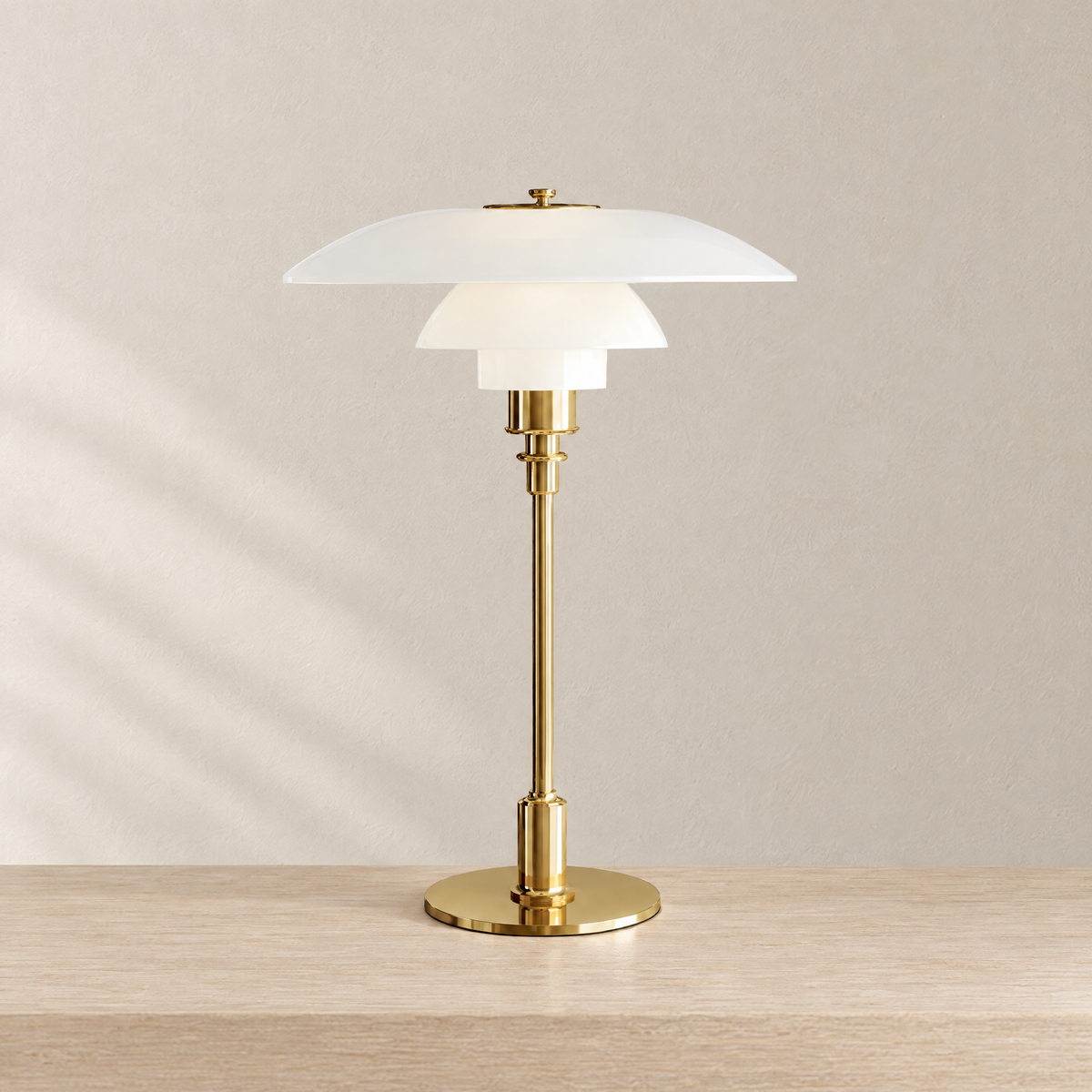 Multi-Layer Glass Umbrella Table Lamp Gold - Hero