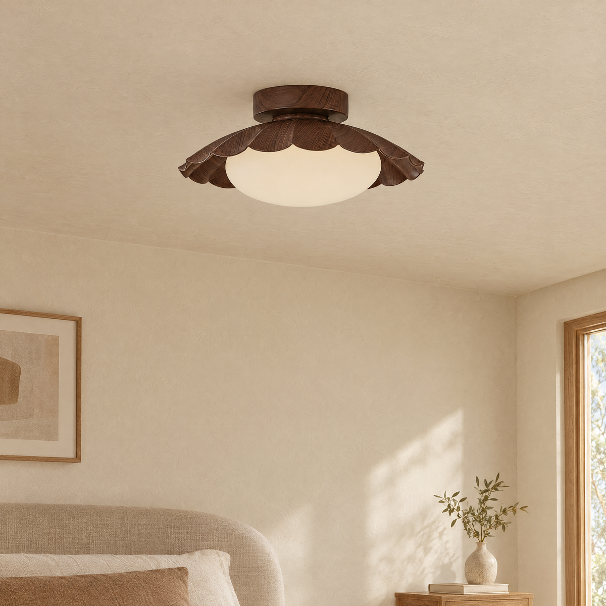Nephele Ceiling Light - Walnut - Hero