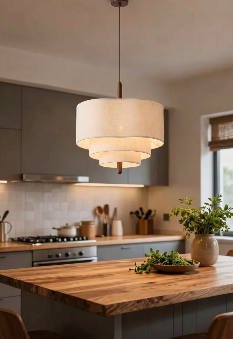 Dan Layered Fabric Pendant Light