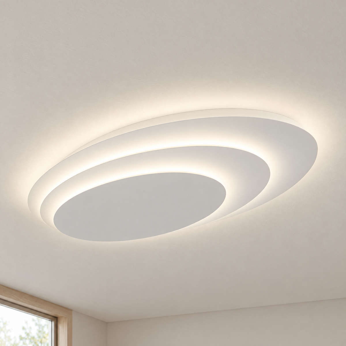 Tiered LED Flush Mount - Oval - Neutral - Lapa Living Hero