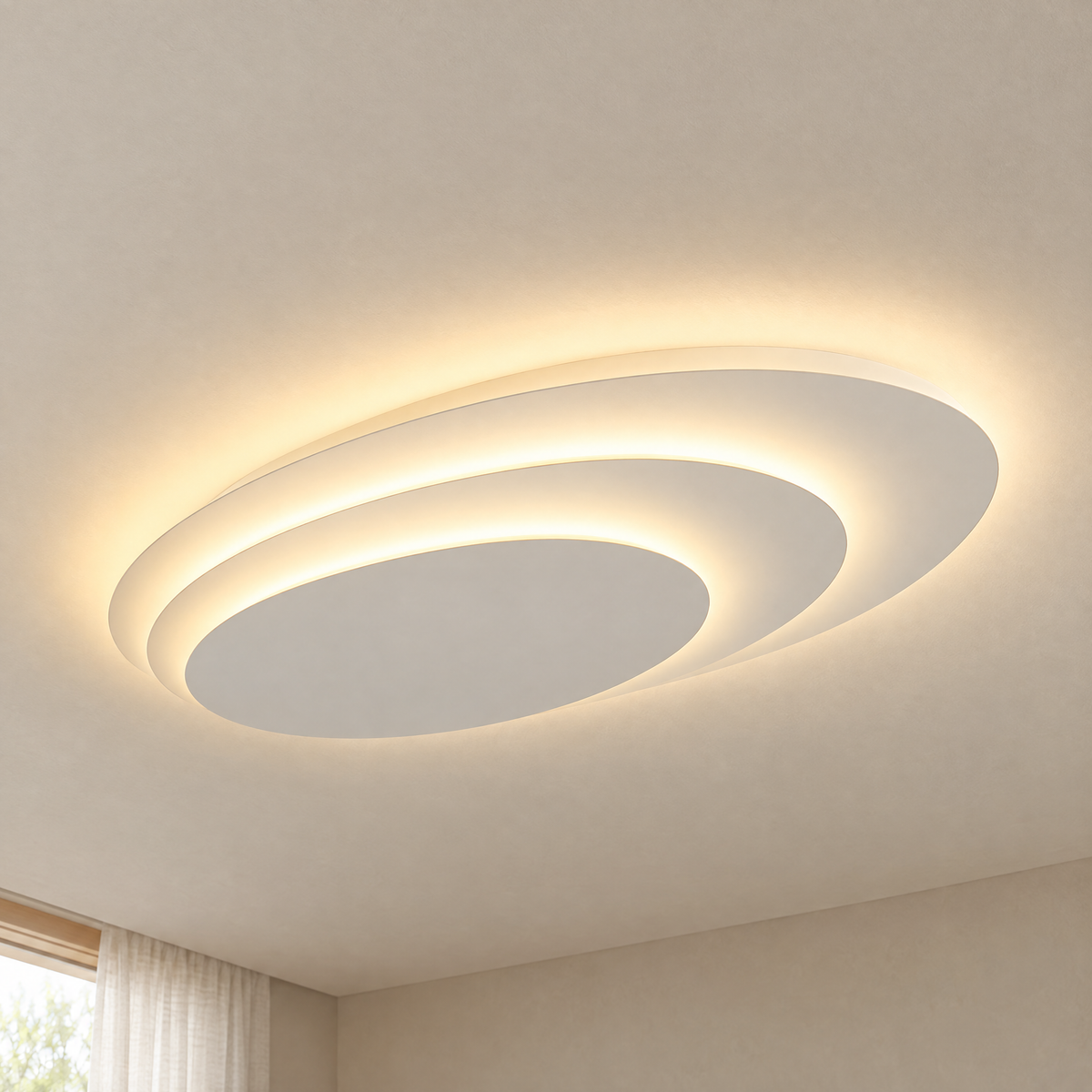 Tiered LED Flush Mount - Oval - Warm Light - Lapa Living Hero