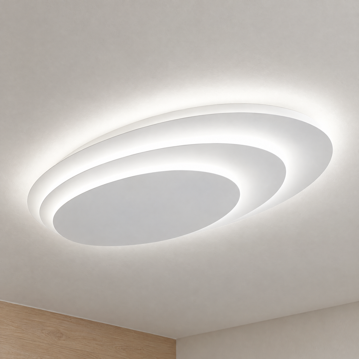 Tiered LED Flush Mount - Oval - White Light - Lapa Living Hero