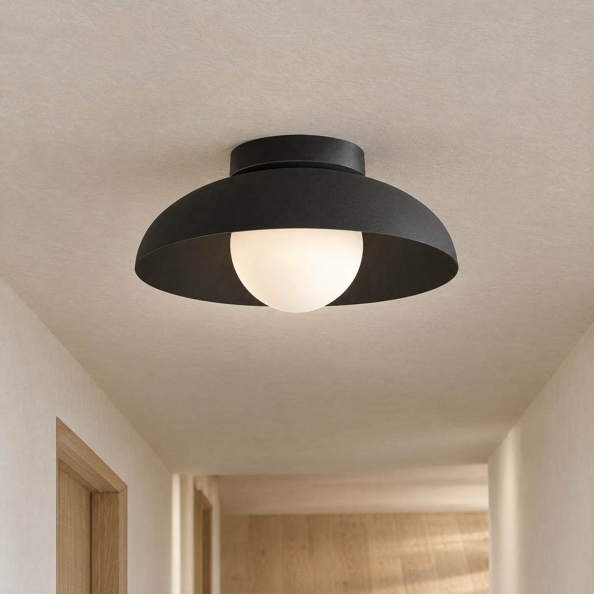 Wabi-Sabi Flush Mount Light - Black - Lapa Living Hero